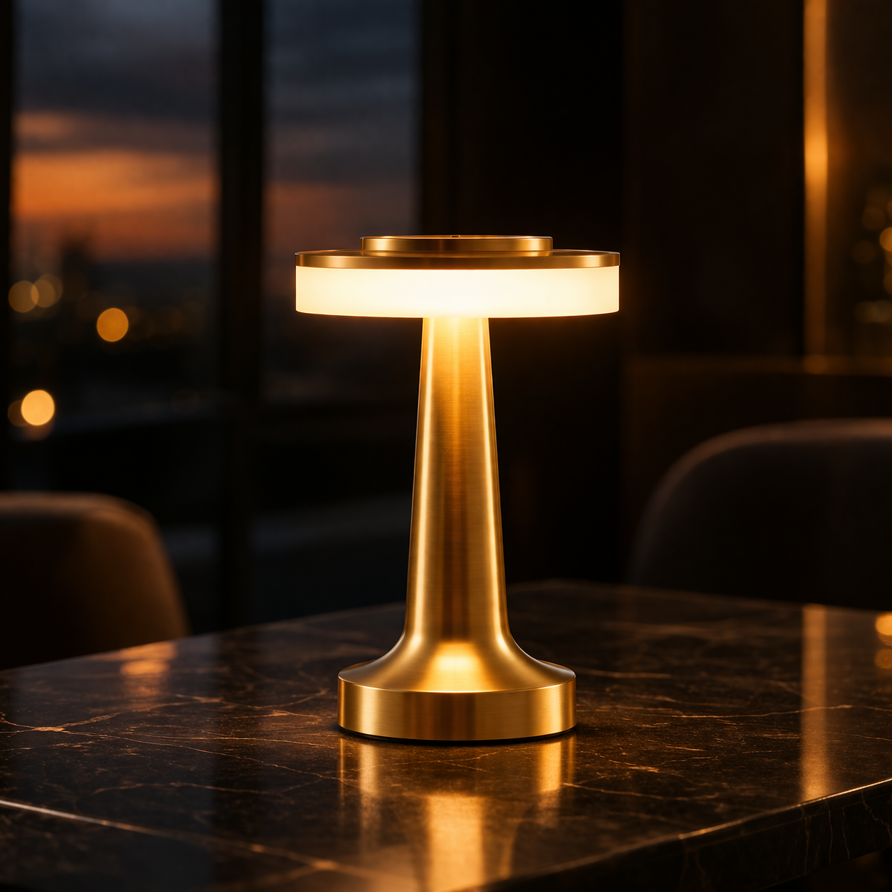 Cordless Luxury Restaurant Table Lamp – Rechargeable Gold, Black, Silver LED Bar Light – Dimmable Modern Lamp for Dining Tables, Cafes, Hotels & Lounges – Wholesale Available