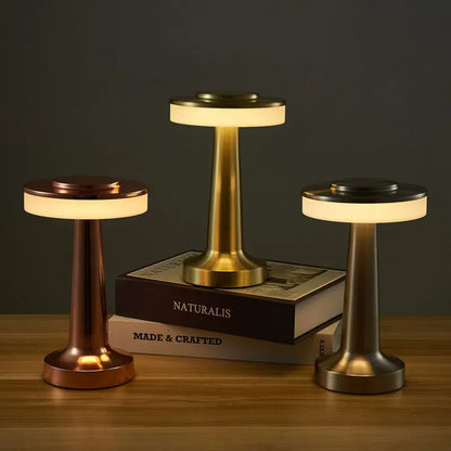 Cordless Luxury Restaurant Table Lamp – Rechargeable Gold, Black, Silver LED Bar Light – Dimmable Modern Lamp for Dining Tables, Cafes, Hotels & Lounges – Wholesale Available
