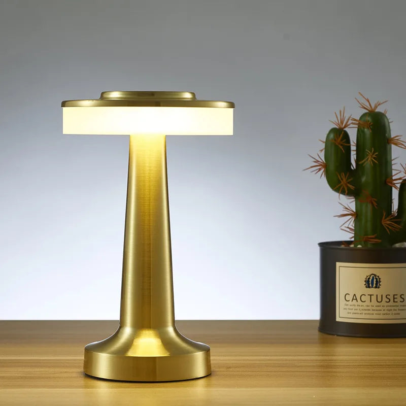 Cordless Luxury Restaurant Table Lamp – Rechargeable Gold, Black, Silver LED Bar Light – Dimmable Modern Lamp for Dining Tables, Cafes, Hotels & Lounges – Wholesale Available