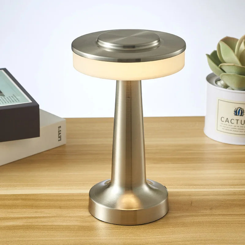 Cordless Luxury Restaurant Table Lamp – Rechargeable Gold, Black, Silver LED Bar Light – Dimmable Modern Lamp for Dining Tables, Cafes, Hotels & Lounges – Wholesale Available