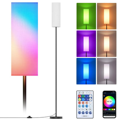Modern RGB LED Floor Lamp – Dimmable Smart Standing Light for Bedroom & Living Room & Study Room